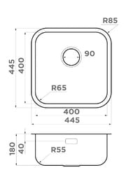  Omoikiri OMI 44-U/IF-IN Quadro (445445180)  ,   4993494