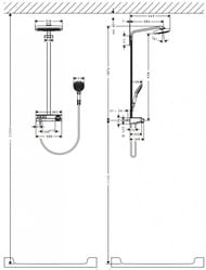   Hansgrohe Raindance Select E 300 3jet Showerpipe  , 27127000