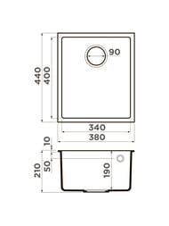 !  Omoikiri BOSEN 38-U-H (440380220)  , ,  4993247