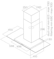  ELICA Flat Glass IX/A/60 LED, 600450 , 700 3/, 140 , . 68516391A