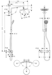   Hansgrohe Croma 220 Showerpipe 27185000  ,.  400,