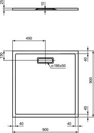 Ideal Standard   ULTRAFLAT 900x900x25  ,   T4467V3