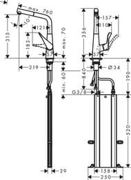  Hansgrohe Metris M71   320 ,  ,  73812800