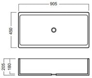   Hatria Long sink 90 01YN0401 905450210 ,  .  