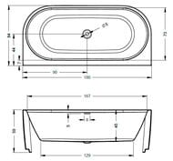   RIHO DESIRE BACK2WALL 184x84 LED  , ,  B089002005