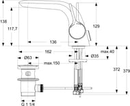 !Ideal Standard MELANGE   . A4260AA . 136, /, . 3/8