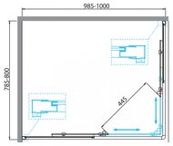   BelBagno DUE-AH-2-100/80-C-Cr (1000x800x1900)  ,  