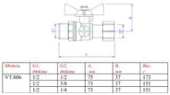     1/2"3/8" VALTEC   VT.806.N.0403