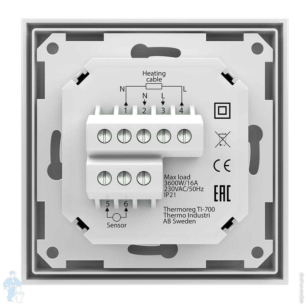 Терморегулятор thermoreg ti 700 nfc управление с телефона белый