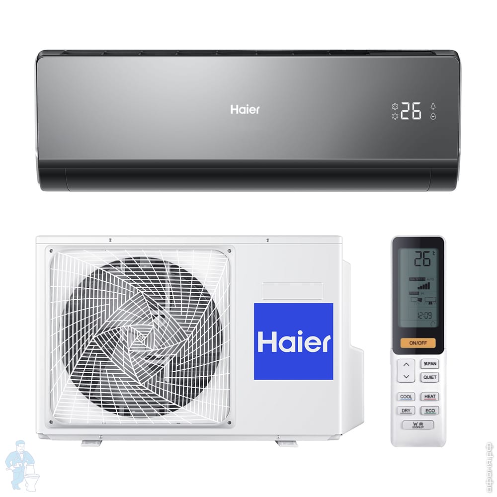 Сплит-система HAIER LIGHTERA On/Off HSU-09HNF303/R2 -В/HSU-09HUN203/R2  (-40°С) до 20 кв.м, черный | Афоня.рф, цена 71 400 руб.