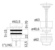   Paffoni ZSCA050ST 1 1/4" CLIC-CLAC   , 