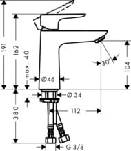  Hansgrohe Talis E 71711000  ,,    push-open, 