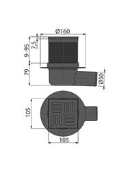   Alcaplast APV31BLACK 105x105/50 .,  Smart,  