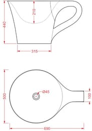   ArtCeram Cup 690500430   , :  OSL005 01 00