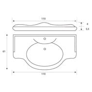   Cezares JUNONE (110x61x23) Bianco JU110 / GIU200110/ALZA