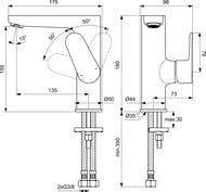  Ideal Standard CERAFINE O  ,  136,   ,. BC555X