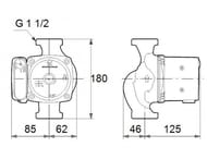   GRUNDFOS UPS 25-80 N 180, 165,  , 95906439