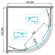   BelBagno DUE-R-2-80-C-Cr (800x800x1900)  / 