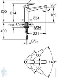 !  Grohe EuroDisc Cosmopolitan 33770002  ,   221 