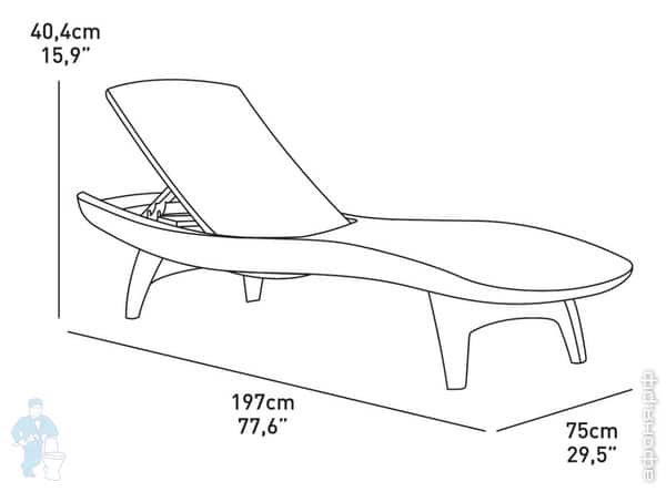 Размер шезлонга пляжного