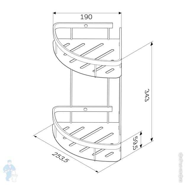 Полка am pm sense l a7452200 2 ярусная хром