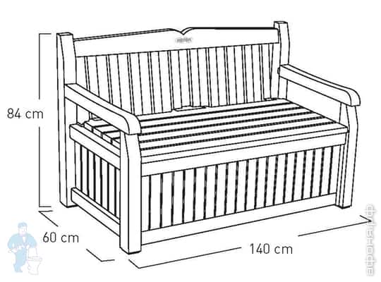 Скамья сундук чертеж