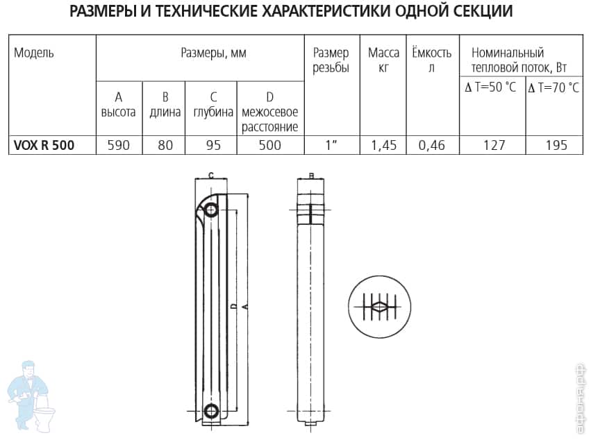 Радиатор алюминиевый чертеж