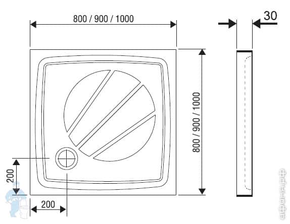 Чертеж душевого поддона