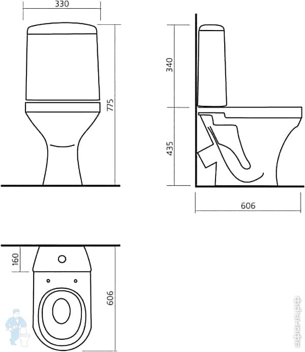 Размер унитаза без бачка фото 22
