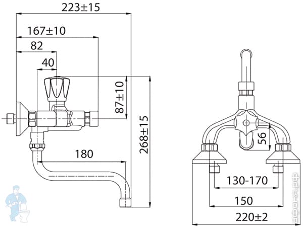 Смеситель для раковины порционно-нажимной VARION Armaturen 9501 90 0