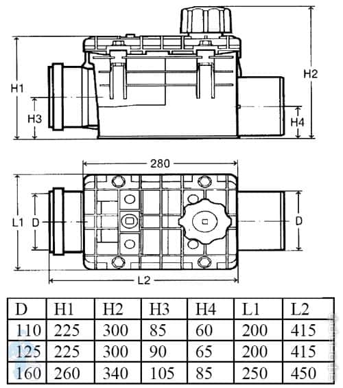 Обратный клапан канализационный схема