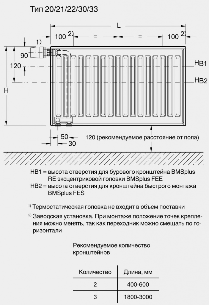 Радиатор прадо универсал с нижней подводкой схема подключения