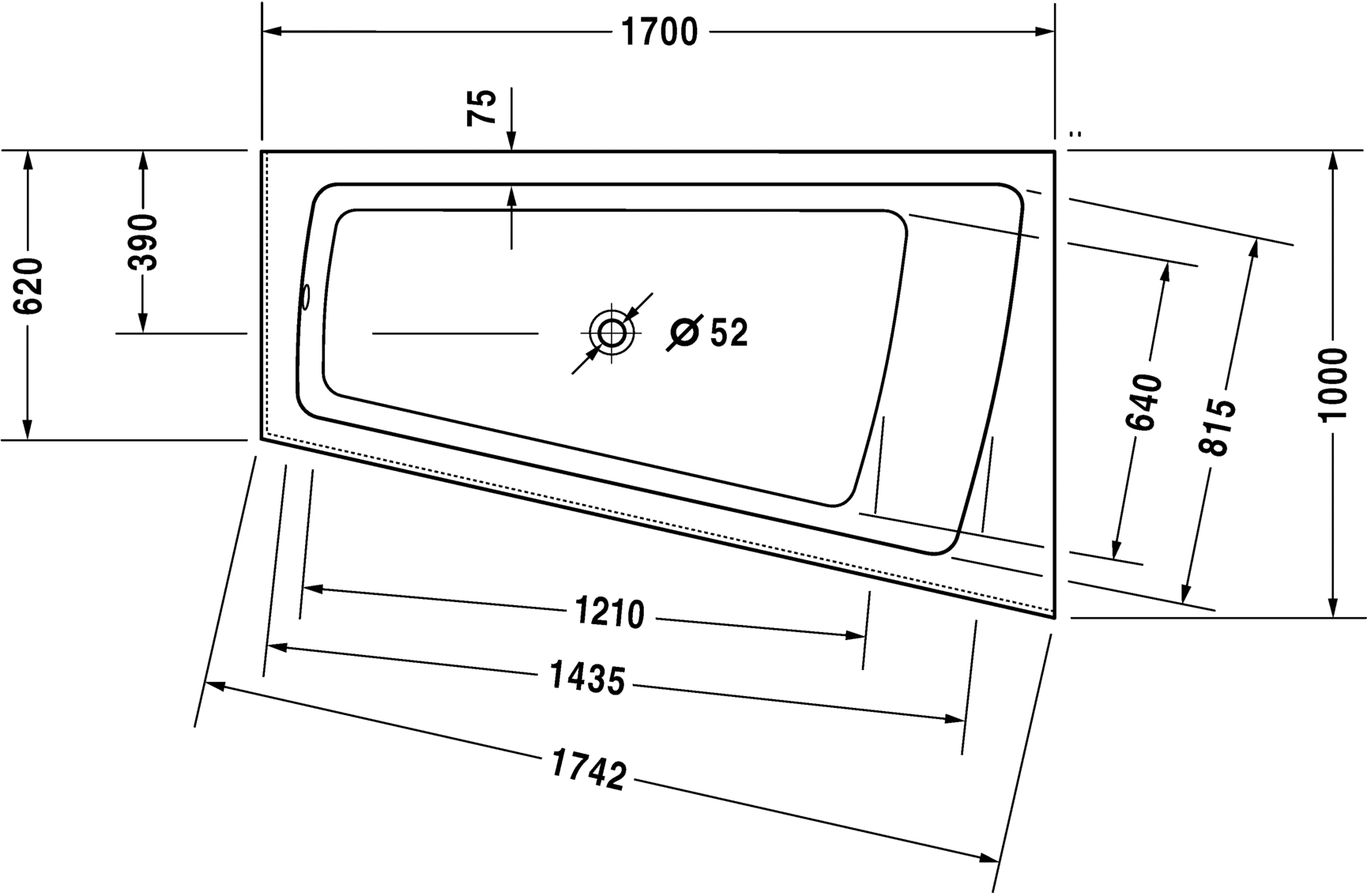 Duravit Paiova 1700 х 1300